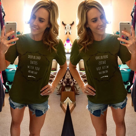 Deer Blind Dates Tee - Olive