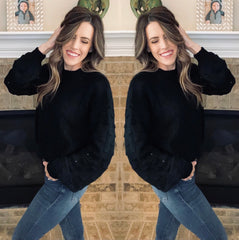 The Delray Crop Sweater - Black