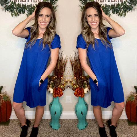 The Beckley Tshirt Dress - Royal Blue